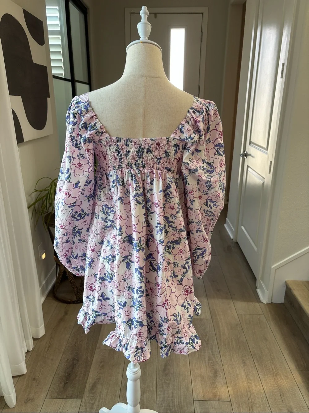 ANTHROPOLOGIE JACQUIE THE LABEL Pink Floral Cotton Babydoll Dress